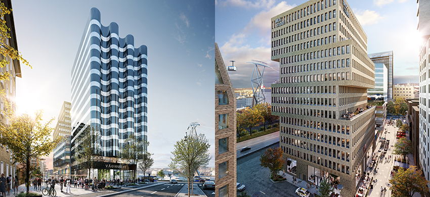 Visionsbilder på Våghuset och Brick Studios.