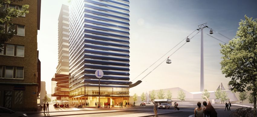 Visionsbild av en linbana.