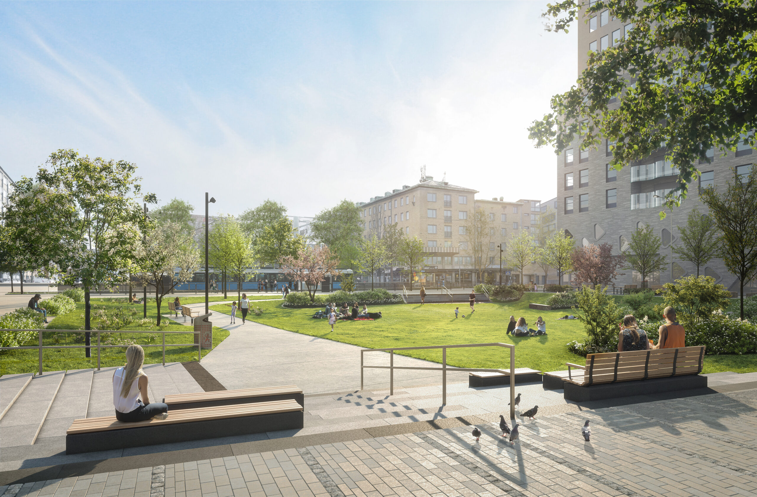 Visionsbild av Masthuggsparken.