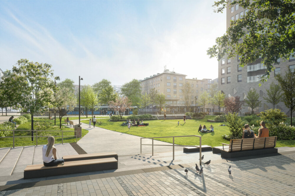 Masthuggsparken – Vy från Masthamnsgatan