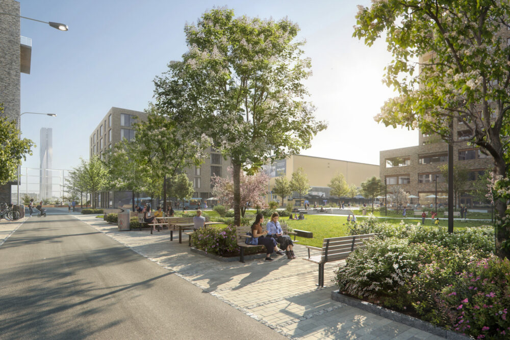 Masthuggsparken – Vy från Första Långgatan