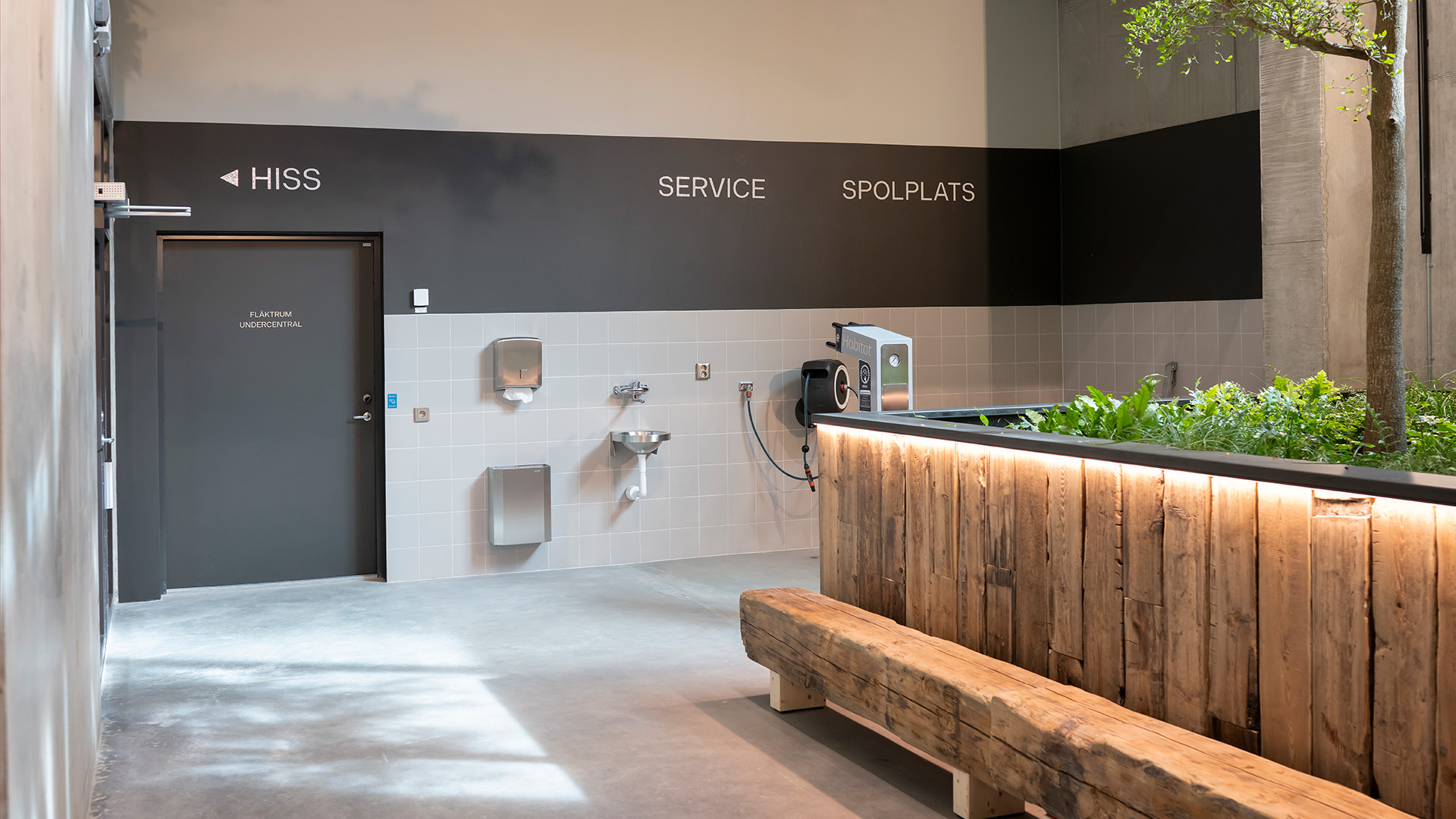 Spolplats och servicestation för cyklar på Habitat 7