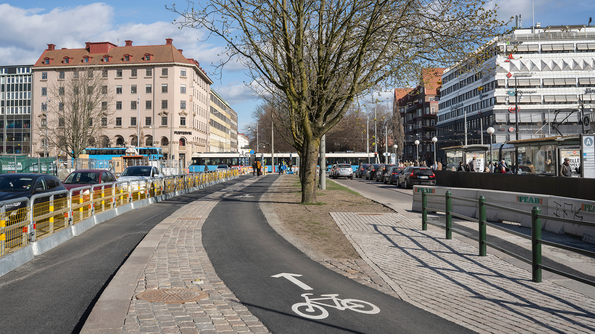 Cykelväg vid Järntorget