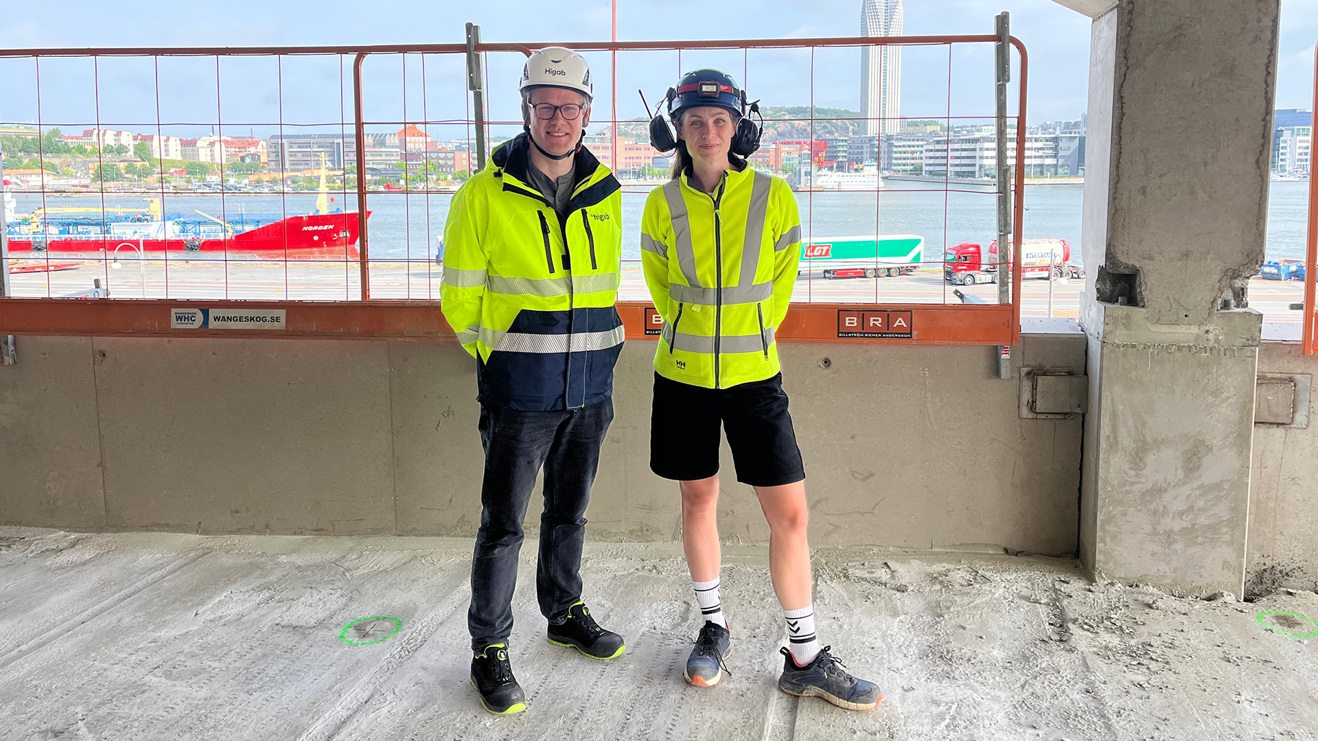 Patric Johansson, projektledare på Higab och Louise Liljeblad, arbetsledare på BRA Bygg.