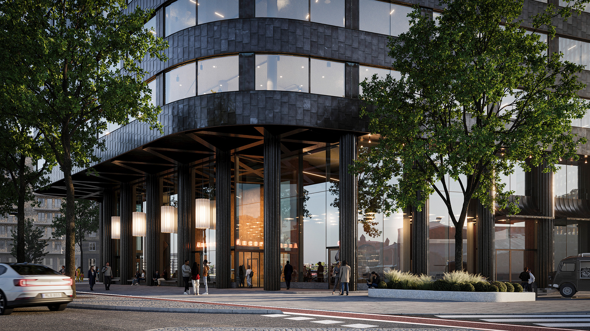 Visualiseringsbild av kontorshuset Ancora på Masthuggskajen