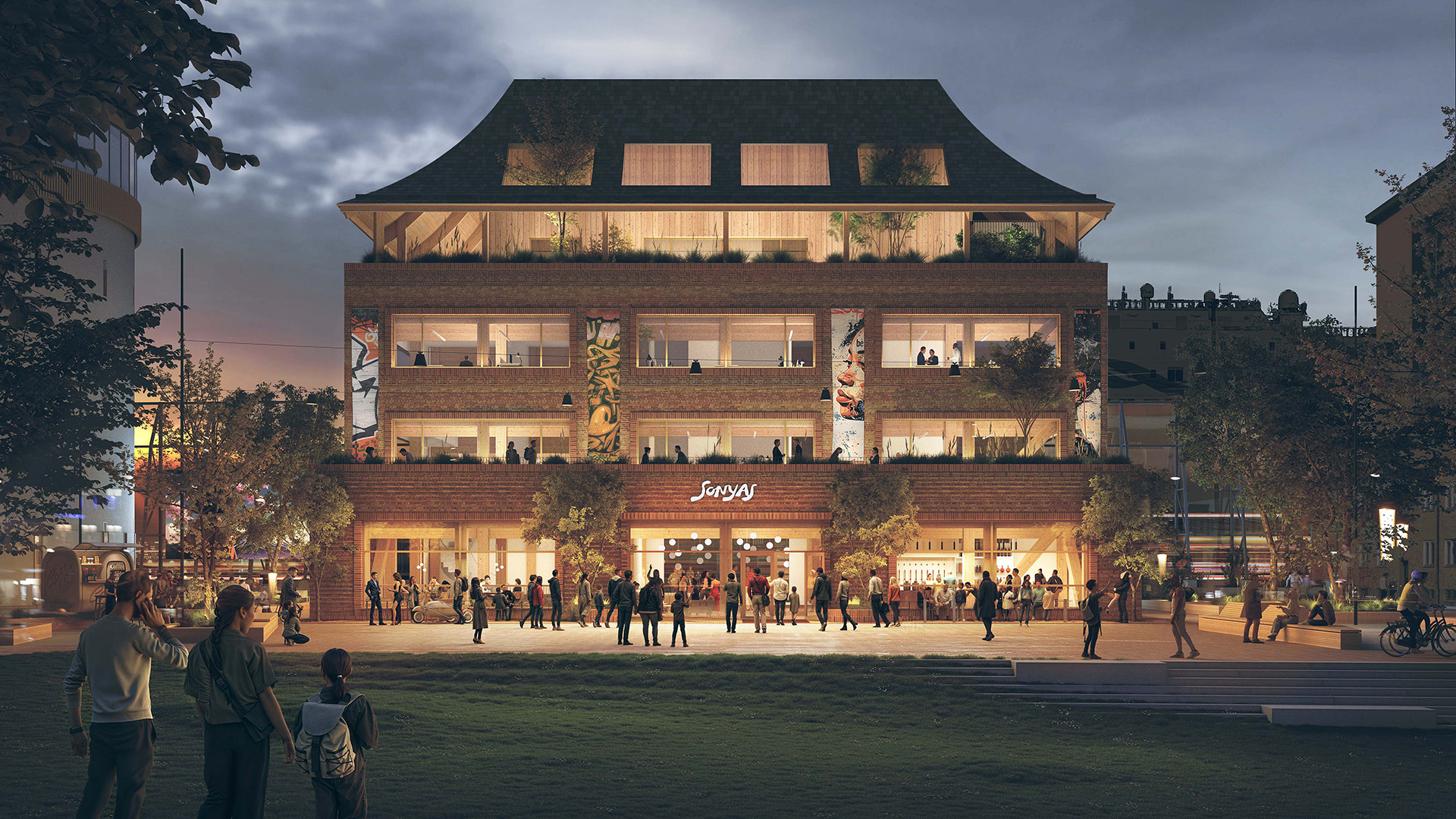 Visualiseringsbild av kulturhuset Sonyas